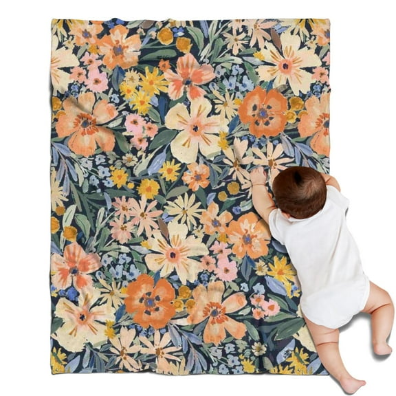 Pioneer Flower Floral Print Pattern Blanket,Comfortable Soft Flannel Throw Blanket,All Season,Warm Lightweight Blankets for Sofa Bed Couch Living Room Chair,30"x40"