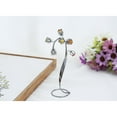 thumbnail image 3 of Matashi Black Metal Crystal Flower Table Ornament Floral Arrangement Elegant Home Office Decor Intricate Stem and Petal Details Red and Yellow Crystals, 3 of 7