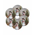 thumbnail image 7 of 15 Inch Round Placemats Set of 6, Grey Christmas Non Slip Heat Insulation PP Table Mats, Snowman Xmas Tree Snowflake Gifts Elk Washable Place Mats for Kitchen Dining Party Table Decor, 7 of 7