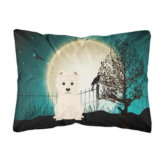 Carolines Treasures BB2232PW1216 Halloween Scary Westie Canvas Fabric Decorative Pillow, 12H x16W, multicolor