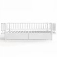 thumbnail image 4 of DRNANLIT Queen Size White Platform Bed with Storage Drawers, Metal Daybed Frame, Low Profile, 4 of 9