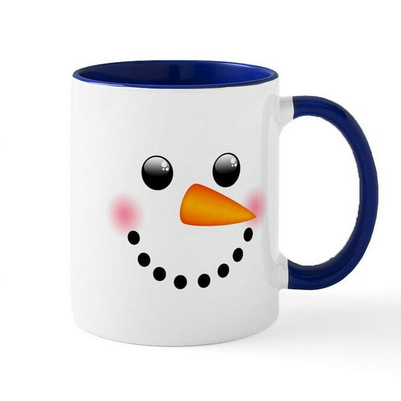 CafePress - Snowman Face Mugs - 11 oz Ceramic Mug - Novelty Coffee Tea Cup