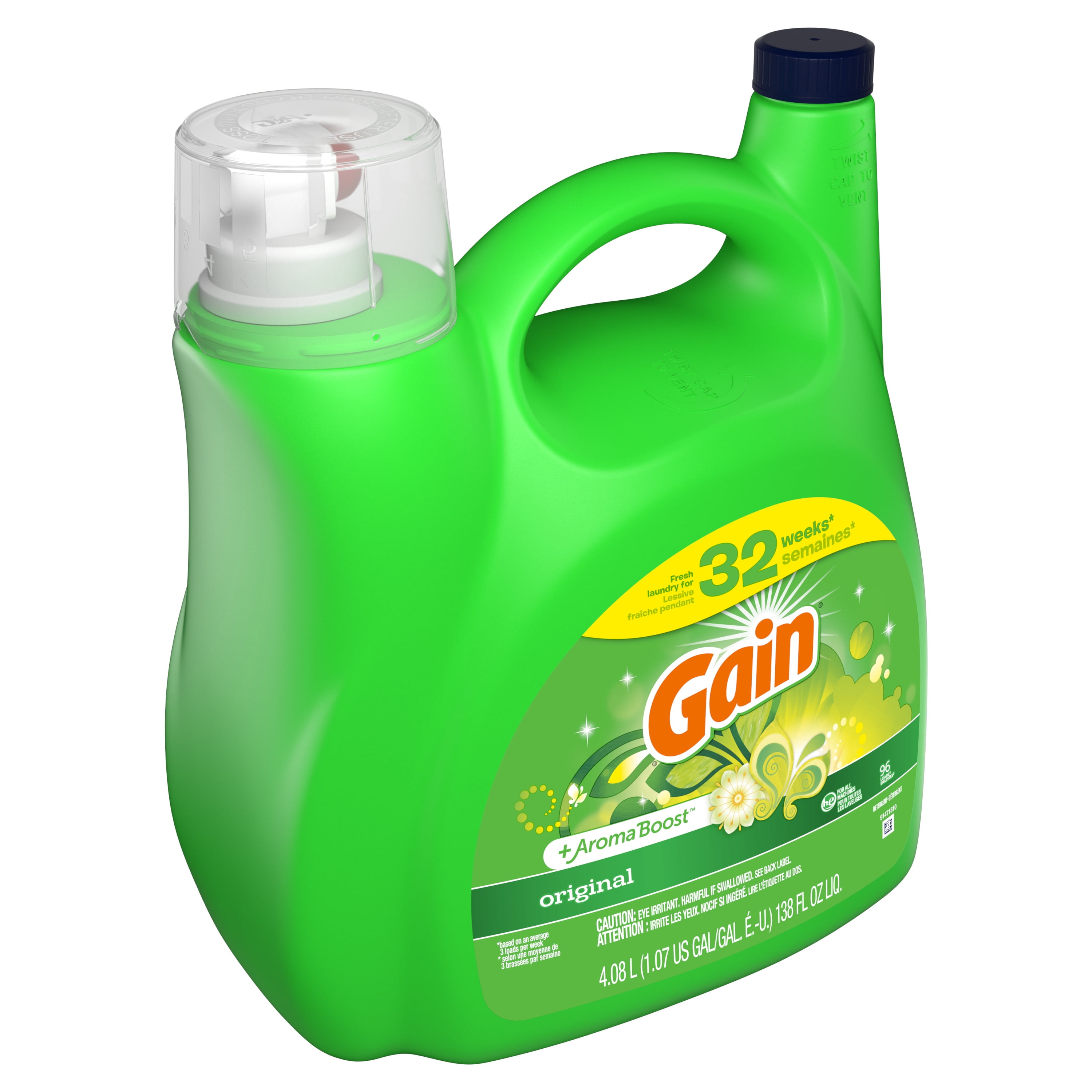 Gain Liquid Laundry Detergent, Original, 96 Loads, 138 fl oz