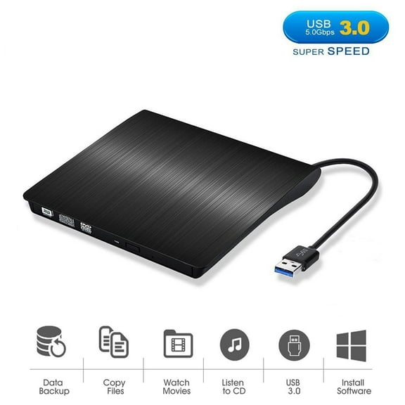 USB 3.0 External DVD CD Drive, Tagital Slim Portable External DVD/CD RW Burner Drive for Laptop, Notebook, Desktop, Mac Macbook Pro, Macbook Air and More