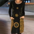 thumbnail image 1 of Qiopertar Robe d'Été Vintage Rétro Décontractée à Manches Longues avec Poche pour Femmes en Solde à Moins de 5$ en Solde, 1 of 5