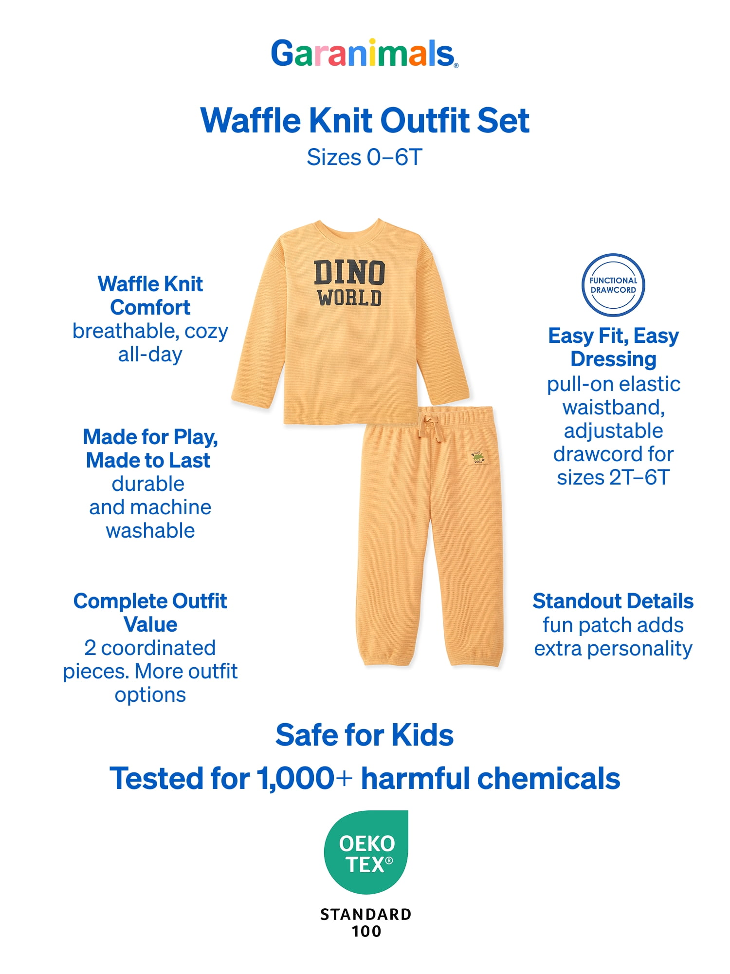 Garanimals Baby & Toddler Boy Outfit Set, Waffle Knit Thermal, Sizes 0-6T