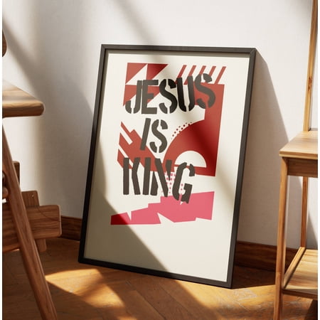 POSTER Jesus is King Modern Christian Wall Art Vintage Christianity Poster Aesthetic Christian Wall Art Biblical Art Jesus Art Graffiti Poster 80s-UNFRAMED