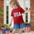thumbnail image 4 of BRGZLK Kids 4Th Of July Cotton Shirts Boys Girls Independence Day Letter Printed Top Soft Cozy Round Neck Short Sleeve T-Shirt Red 9-10 Years, 4 of 6