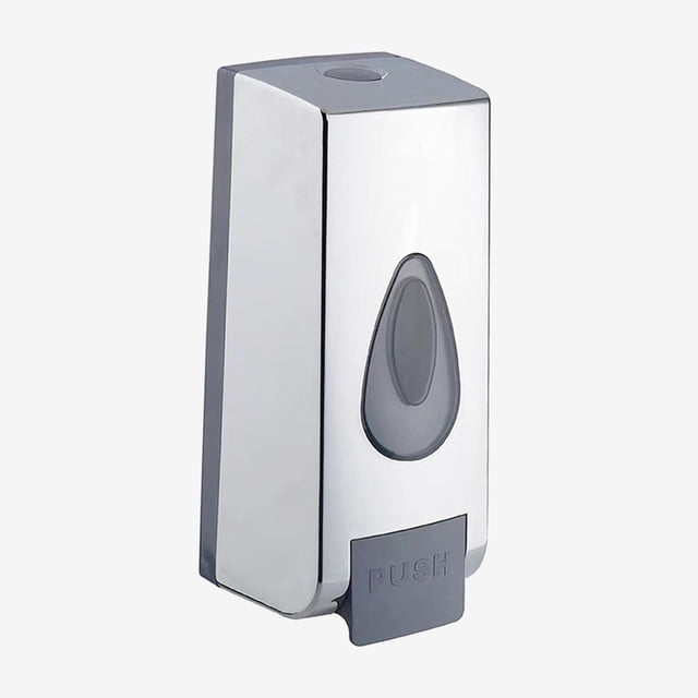 Dispensador manual de jabón líquido, sin contacto, de pared, con recarga de líquido espumoso de 350 ml Plata