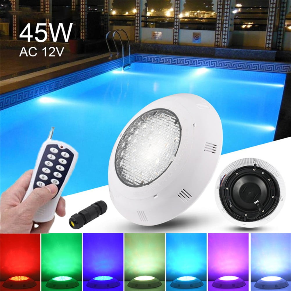 12V 45W RGB Swimming LED Pool Lights Spa Underwater Light IP68 Waterproof Lamp 