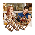 thumbnail image 2 of 10 Bottles Capacity Foldable Standing Wooden Countertop Wine Racks, 2 of 6