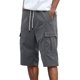 thumbnail image 1 of Pantalones cortos cargo para hombre con múltiples bolsillos: poliéster resistente, largo medio, perfectos para actividades al aire libre y para combinar con camisetas., 1 of 8