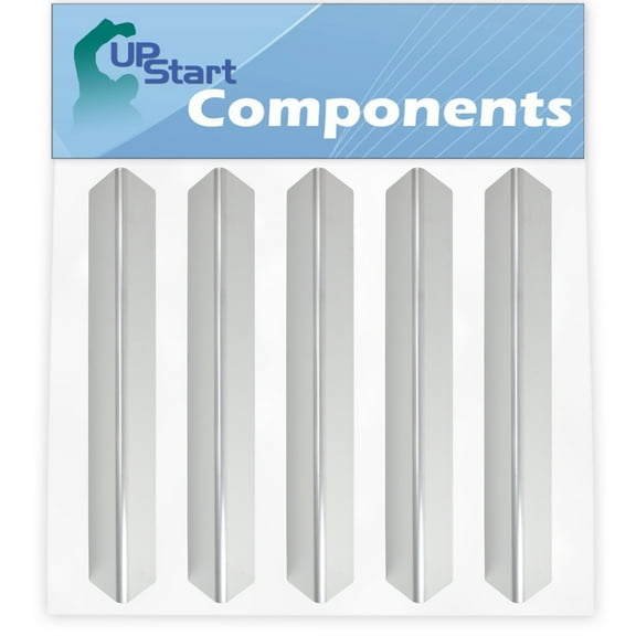 5 Pack BBQ Grill Heat Shield Plate Tent Replacement for Weber 46510001, 7636, 47510001, 46810001, 47513101, 46710001, 46513101, 46500401, 46700401 - Stainless Steel Flame Tamer Burner Cover 15 5/16"