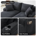 thumbnail image 4 of Aukfa Oversized Double Chaise Lounge Modular Boneless Couch for Living Room, 2 Cup Holders, 4 Pillows, Corduroy, Dark Gray, 4 of 9