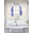 thumbnail image 5 of Purple Succulent Sheer Curtains 54 Inch Long 2 Panels, Green Leaves Ferns Plants Watercolor Light Filtering Rod Pocket Semi Sheer Curtains, Sheer Voile Drapes for Living Room Bedroom, 52"x54", 5 of 5