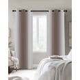 thumbnail image 3 of White Brown Blackout Curtains, Light Blocking Print Window Curtains, Modern Gradient Vertical Stripes Geometric Thermal Insulated Window Drapes for Living Room Kitchen Cafe 2 Panels, 55"W x 39"L, 3 of 9