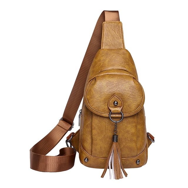 One Shoulder Crossbody Bag Leather Large Capacity Multi Compartment Women Bag