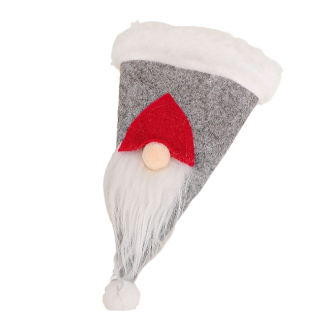 Inteprter Cubierta de cubiertos de Navidad, bolsas de vajilla viejas de dibujos animados, paño de Festival, cubiertos de bolsillo, cocina, Kits de decoración para fiestas Gris