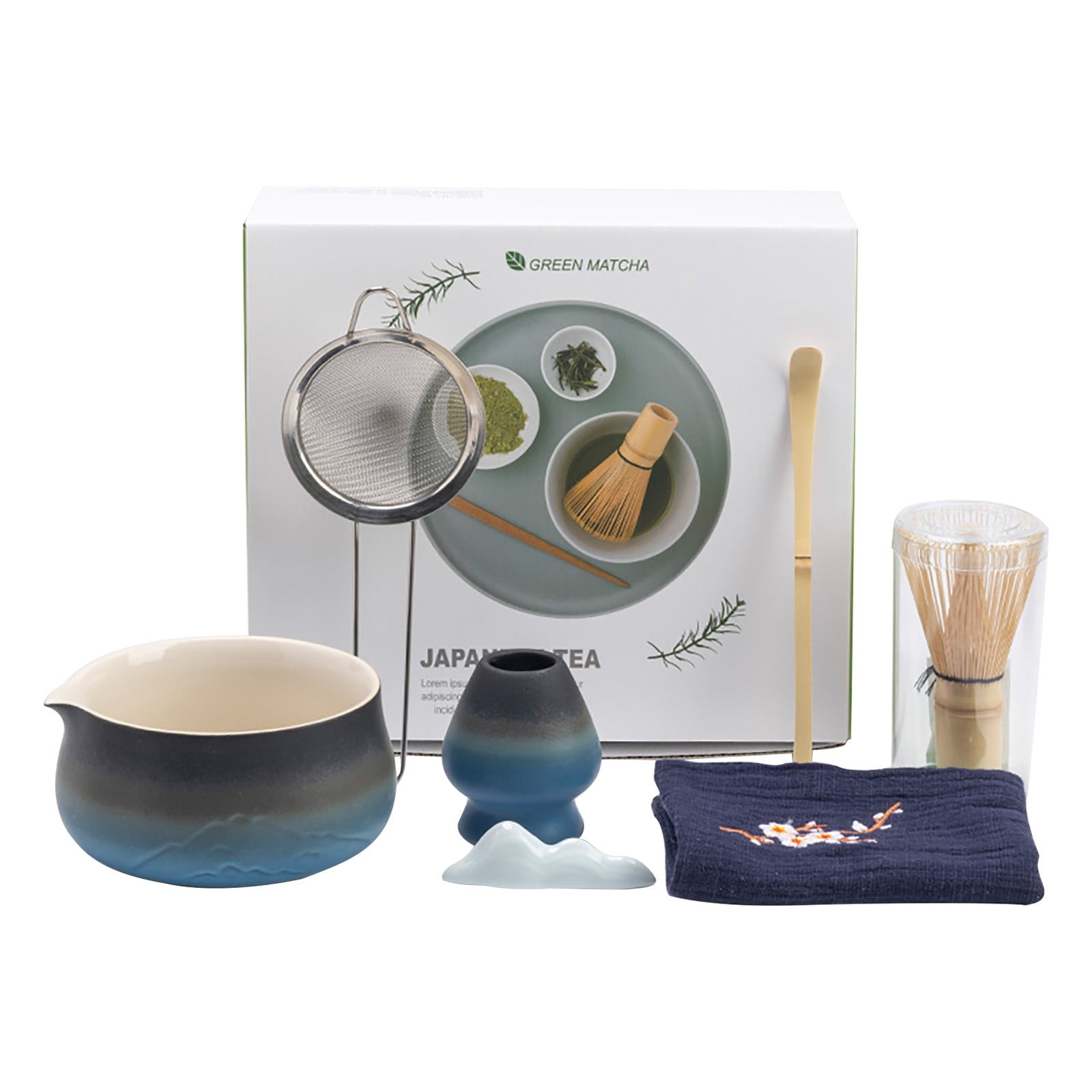 まっちゃ Chromalune Japanese 7 Piece Matcha Tea Set Standard Size