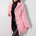 thumbnail image 5 of Enjoytime Fleece Jacket Women Fall Winter Button Down Hooded Teddy Coat Soft Warm Casual Mid Length Long Sleeve Outerwear, 5 of 7