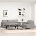 thumbnail image 1 of vidaXL 2 Piece Sofa Set with Cushions Light Grey Fabric, 1 of 4