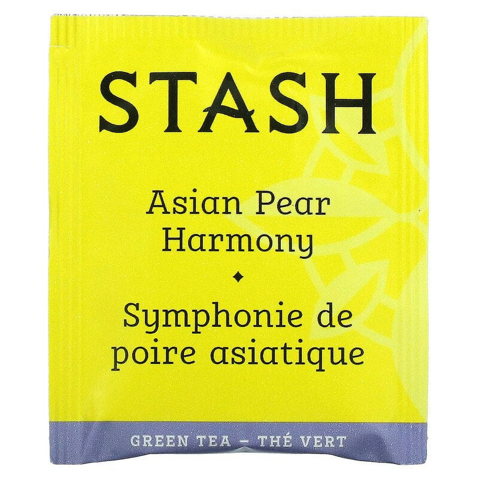 (4 pack) Stash Tea, Green Tea, Asian Pear Harmony, 18 Tea Bags, 1.1 oz (34 g)