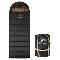 Flannel Sleeping Bag for Adults, Comfortable Cotton Sleeping Bags for Camping with Detachable Hood, Red/Grey/Blue