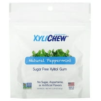 XyliDENT Sugar Free Xylitol Gum, Natural Peppermint, 50 Pieces, 2.29 oz (65 g)