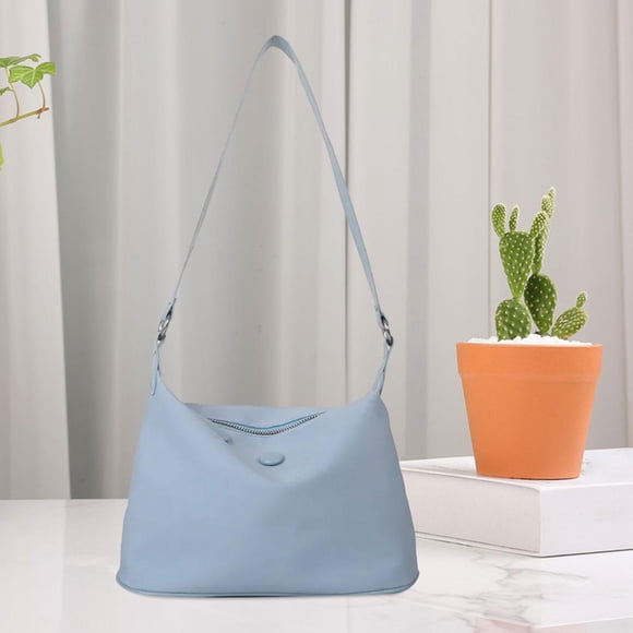 Bolso de hombro para mujer, bolso elegante para dama con cremallera, bolso pequeño, bolso de viaje Hobo para compras de primavera, vacaciones, fiesta Azul Salvador Bolso de hombro para mujer