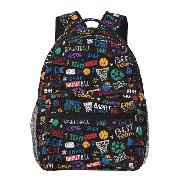 Easygdp Basketball Mochila Ergonómica Versátil para Laptop - Múltiples Bolsillos, Correas Ajustables, Unisex para Escuela, Viajes y Actividades al Aire Libre-One Size