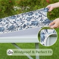 thumbnail image 6 of Blue Floral Leaf Pattern Square Fitted Tablecloth with Elastic Edge,Square Table Cover,Washable Elastic Table Cover for Home Kitchen Party Decor 34"x34", 6 of 6