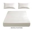 thumbnail image 3 of Fitted Sheet - Non-Slip Fixed Bed Cover with All-Inclusive Mattress Protection, Soft Fiber Polyester Fabric for Ultimate Sleep Support, White, JKODE, 3 of 9