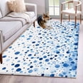 thumbnail image 2 of Blue Polka Dot Large Area Rugs for Bedroom Living Room, Soft Non Slip Carpet Bedside Rug, Modern Art Abstract Watercolor Dot Rectangular Floor Cover Kitchen Accent Rug 4'x6' for Dining Room/Office, 2 of 9