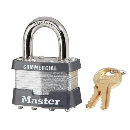 Master Lock 4-Pin Tumbler Padlock, Steel, Keyed Alike 2092