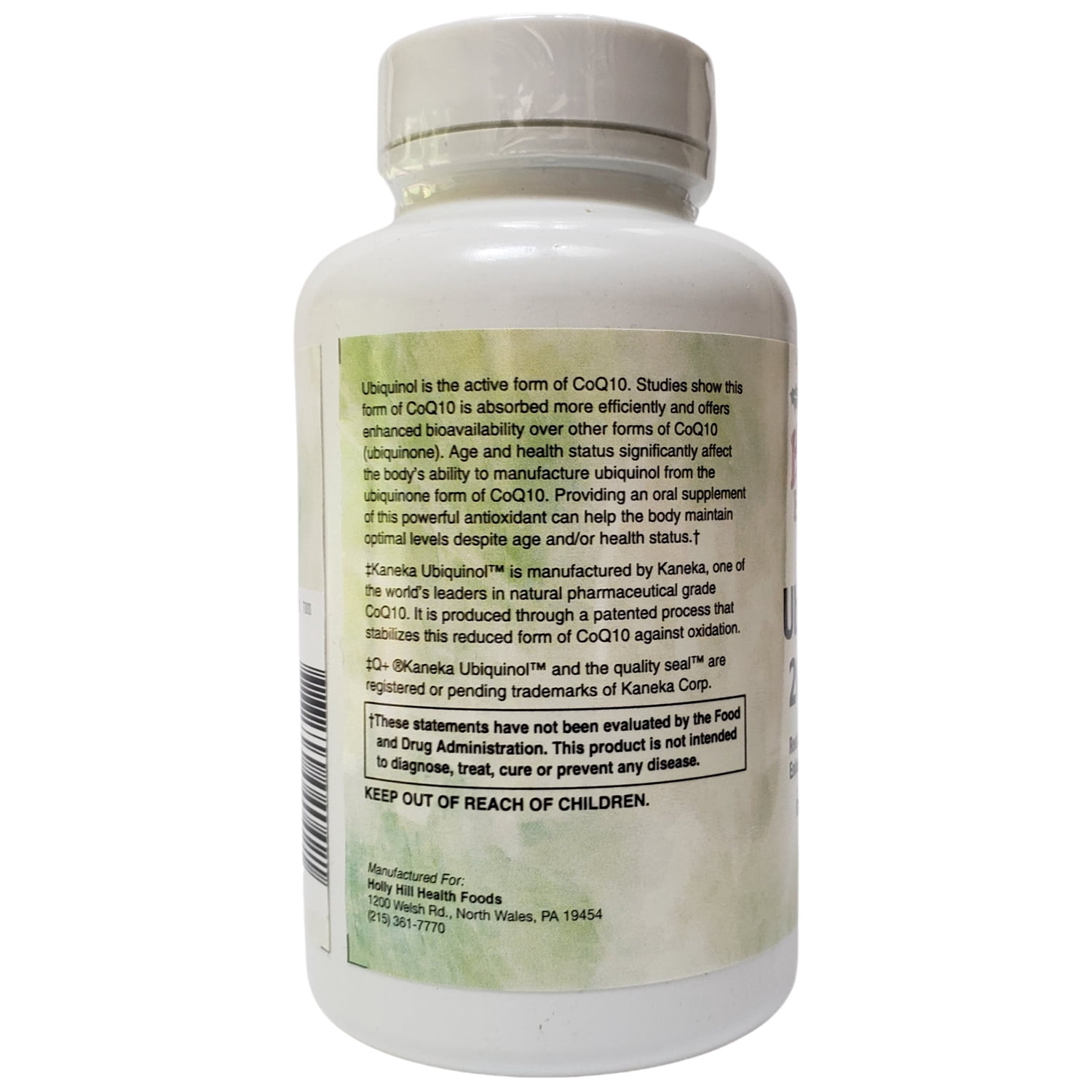 Holly Hill Health Foods Ubiquinol CoQH 200 mg, 60 Softgels