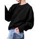 thumbnail image 2 of Suéteres de Cuello Redondo para Mujer, Larga, Holgados, Informales, para Otoño Negro Talla Única, 2 of 7