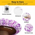 thumbnail image 3 of Elastic Fitted Round Tablecloth, Purple Waterproof Stretch Table Cover for 36"-44" Tables, Polka Dots Watercolor Abstract Art Washable Outdoor Tablecloths for Patio, Picnic, Camping, 3 of 9