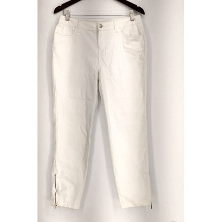 Kate & Mallory Jeans Sz 8 5 Pocket Skinny Jean w/ Ankle Zipper White ...