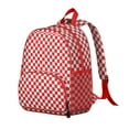 thumbnail image 2 of White Red Checkered Backpack Backpack for School,Cute School Bag,Schoolbag with Adjustable Shoulder Straps & Padded Back,13.8"x11.4"x6", 2 of 6