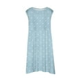 thumbnail image 4 of Girls' Dresses Sizes 7-8 Fashion Cute Spring And Summer Printed Round Neck Sleeveless Casual A Line Light Blue Beach Dress, 4 of 5