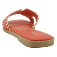 thumbnail image 3 of Soda Shoes Women Slip-On Sandals H-Band Flat Flip-Flops Slides Raffia Stitching Square Toe Finity-S Bright Orange 7.5, 3 of 5