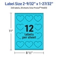 thumbnail image 6 of Avery Printable Heart Labels, Bright Blue, 2-9/32" x 1-27/32", 240ct, 6 of 11