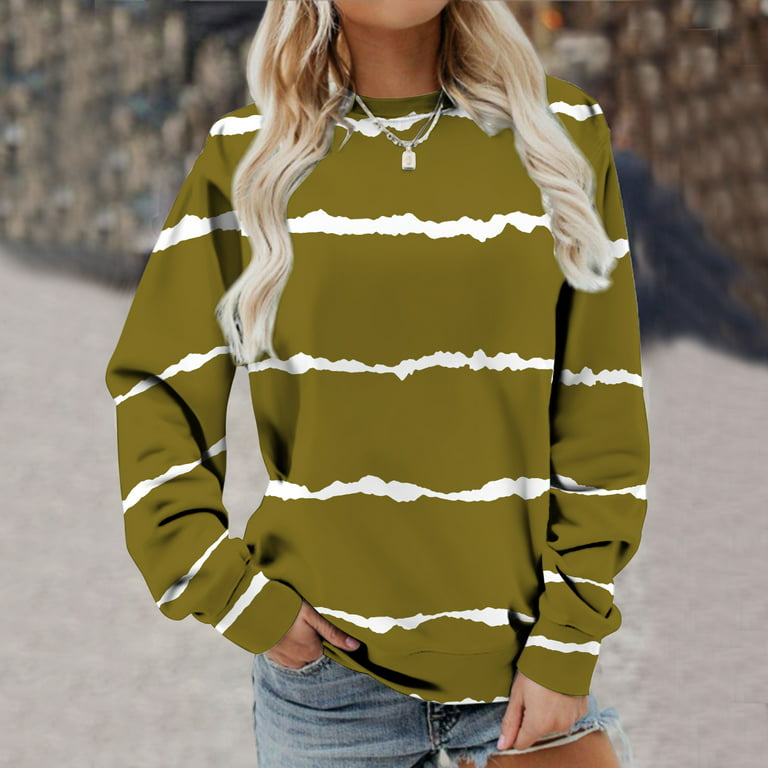 Mulisky Women's Long Sleeve Casual Pullover Tunic Tops Loose Sweatshirt  with Thumb Hole Coffee S at  Women's Clothing store