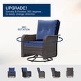 thumbnail image 5 of Kullavik 3PCS Wicker Rocking Chair Swivel Chairs, Patio Furniture Set Rattan Rocking Bistro Sets with Coffee Table for Outdoor Porch Deck Garden Backyard,Navy Blue, 5 of 9