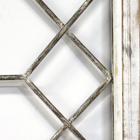 39.37" X 1.18" X 19.69" Distressed White Window Panel Wall Decor