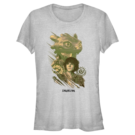 Juniors How to Train Your Dragon Hiccup And Toothless Portrait T Shirt