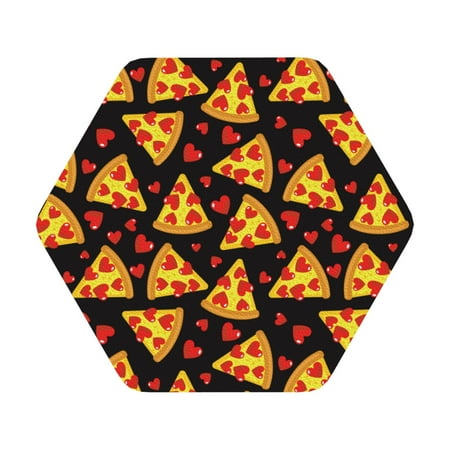 

Matuu Cartoon Pizza for Cup Coasters Set of 6 Leather Coasters Desk Coasters for Office Measures 4” x 4” Hexagon