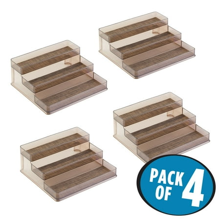 - InterDesign Twillo 3-Tier Spice Rack Organizer in Bronze/Sand, Pack of 4