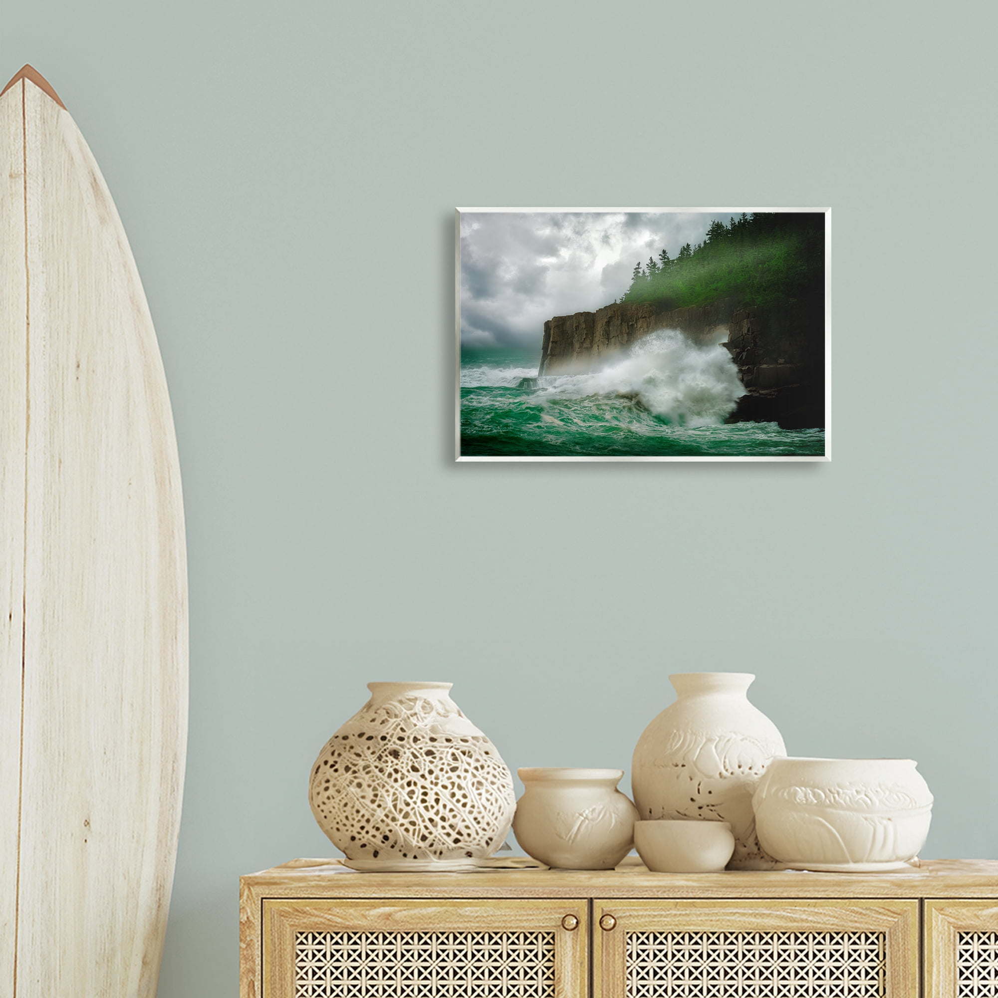 Stupell Industries Rushing Water Crashing Nautical & Beach Photography Unframed Art Print Wall Art, 19 x 13
