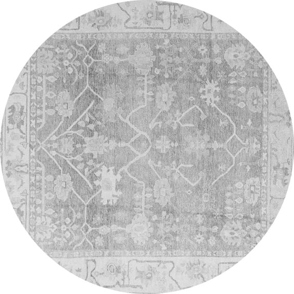 Ahgly Company Indoor Round Oriental Gray Traditional Area Rugs, 6' Round